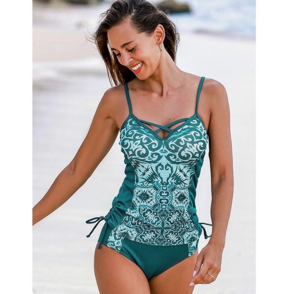 Cupshe Tribal Print tankini set